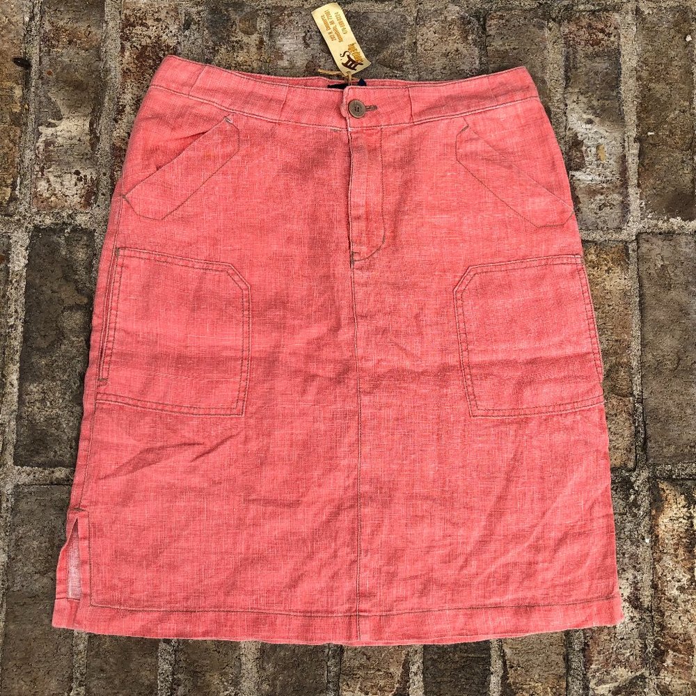 NWT Blue Dot Coral Pencil Skirt 100% Cotton Pockets Cargo Utility USA Women's 10